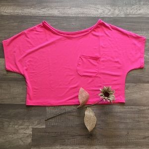 **LAST CHANCE!! NEW Hot Pink Women’s Short Sleeve Crop Top